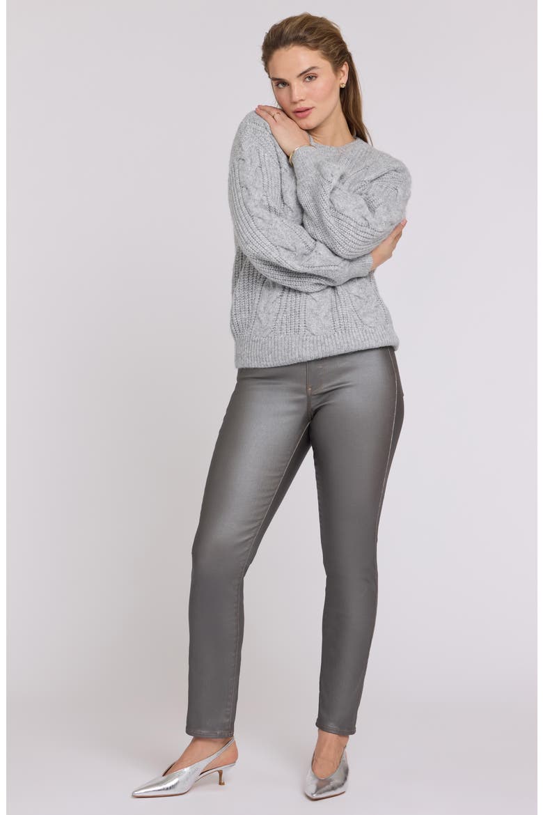 Sheri Coated Slim Straight Leg Jeans, Alternate, color, COATED PEWTER