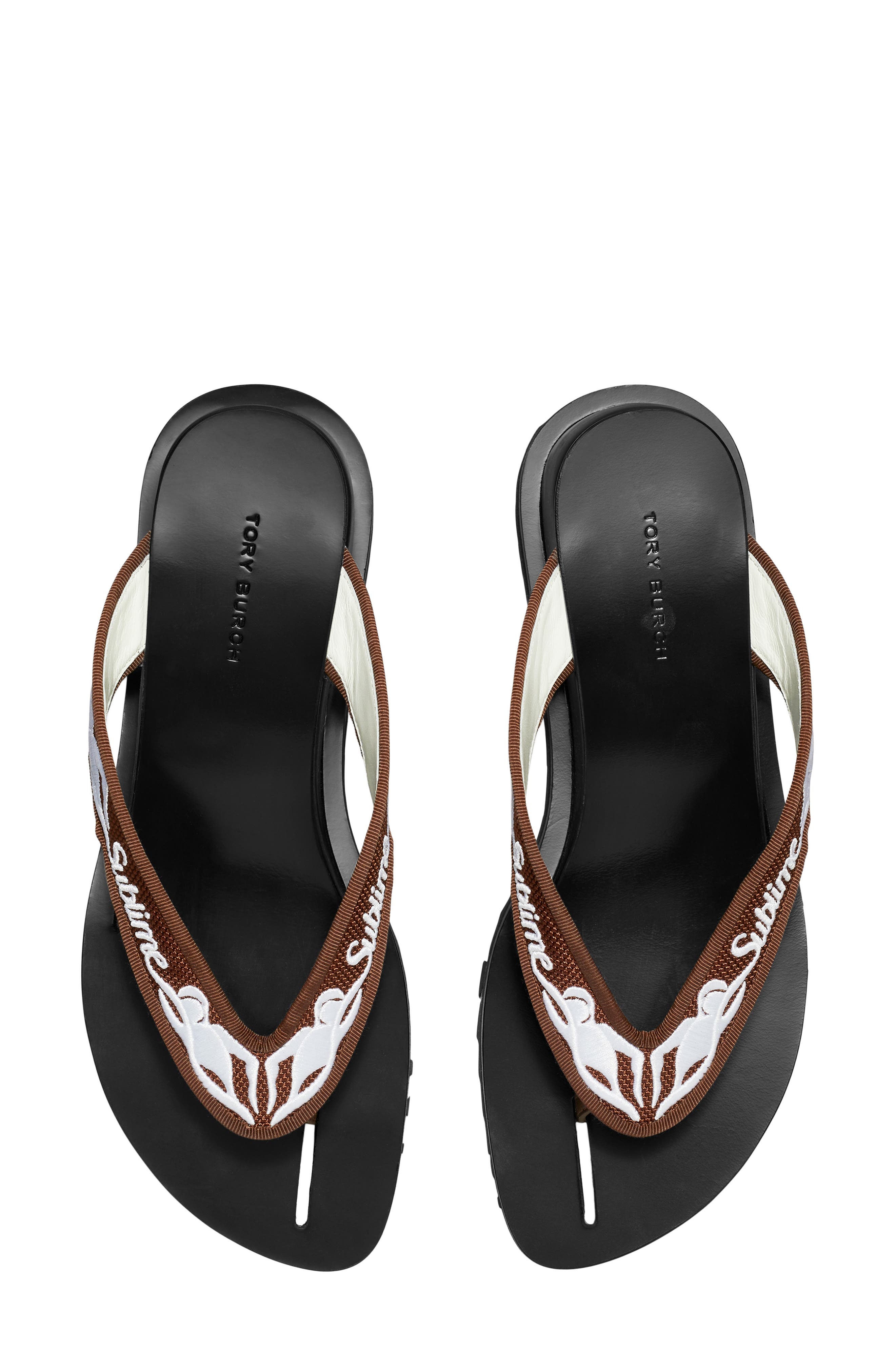 Sublime Wedge Flip Flop, Alternate, color, SPICED MOCHA / WHITEW