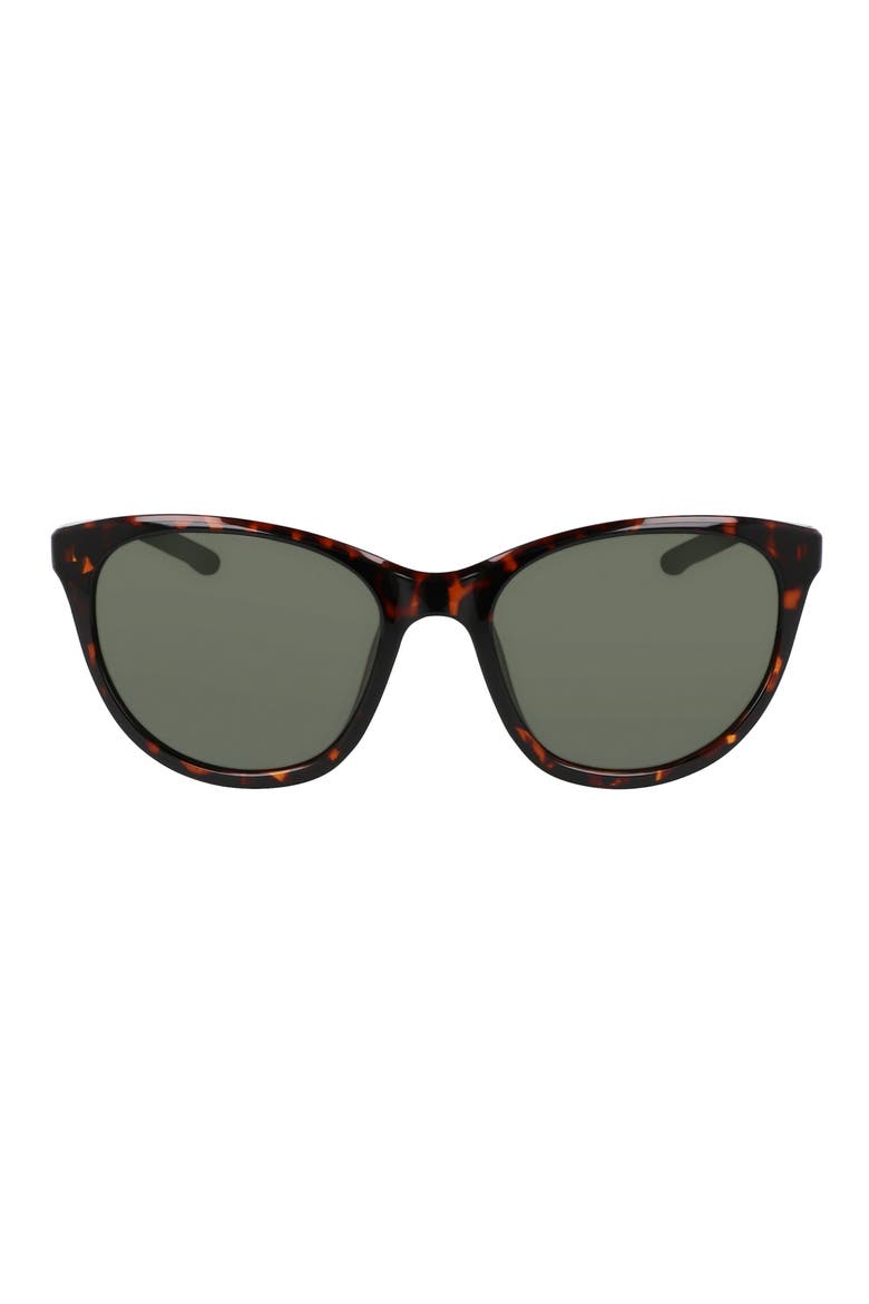 55mm Cat Eye Sunglasses, Main, color, TORTOISE / GREEN
