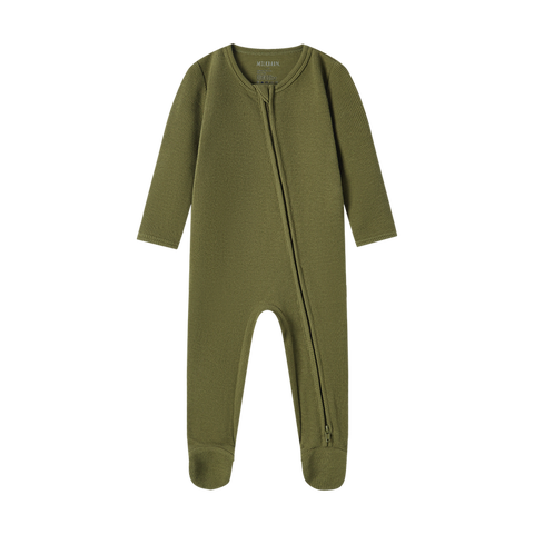 Waffle Zipper Footed Romper (Baby)