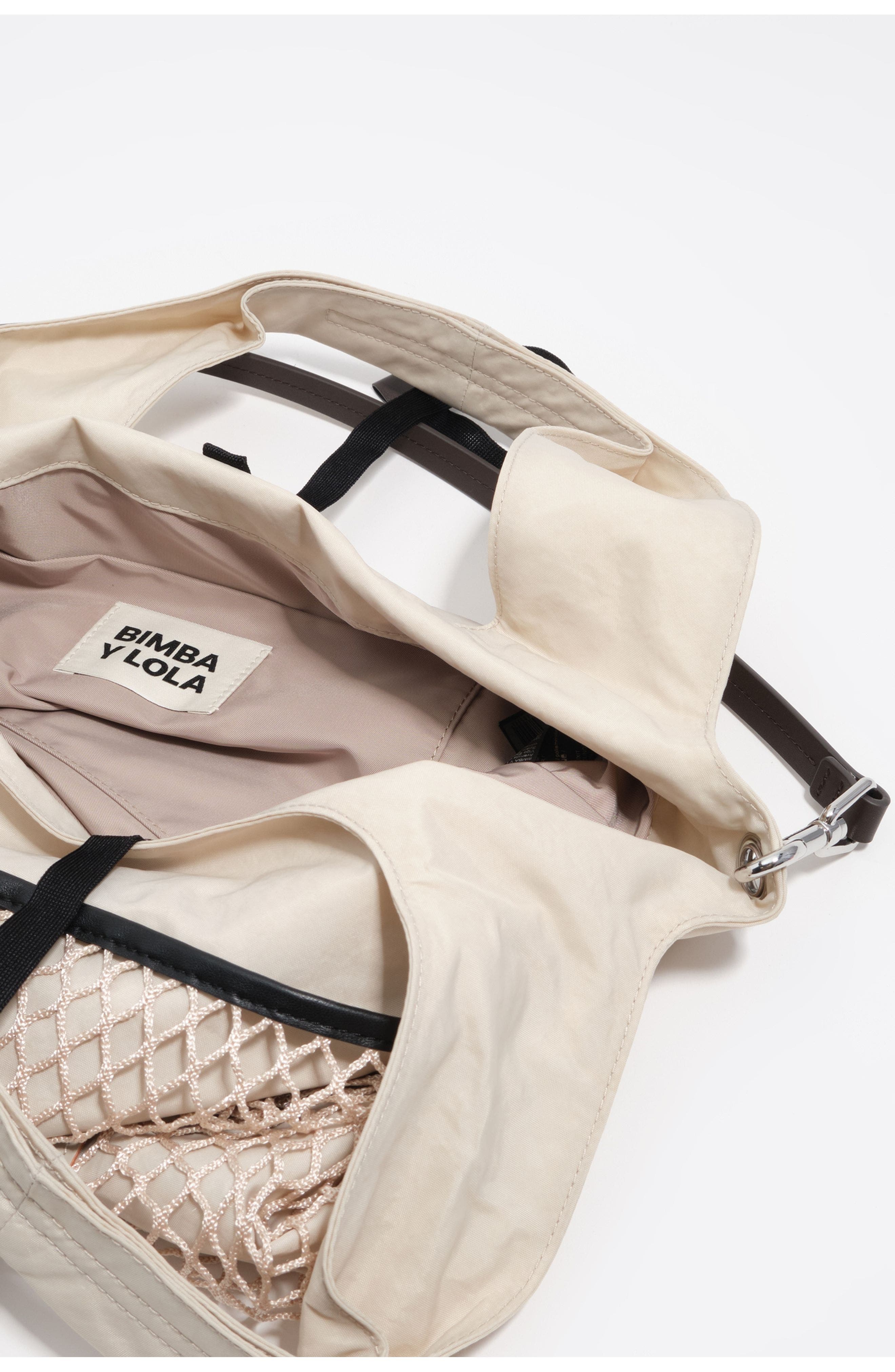 Bimba y Lola Nylon Shoulder Shopper, Alternate, color, Stonewhite