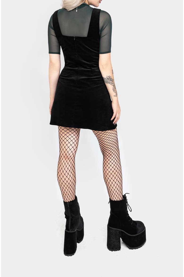 Swamplife Mini Pinafore Dress, Alternate, color, Black