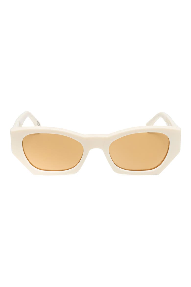 54mm Cat Eye Sunglasses, Main, color, WHITE