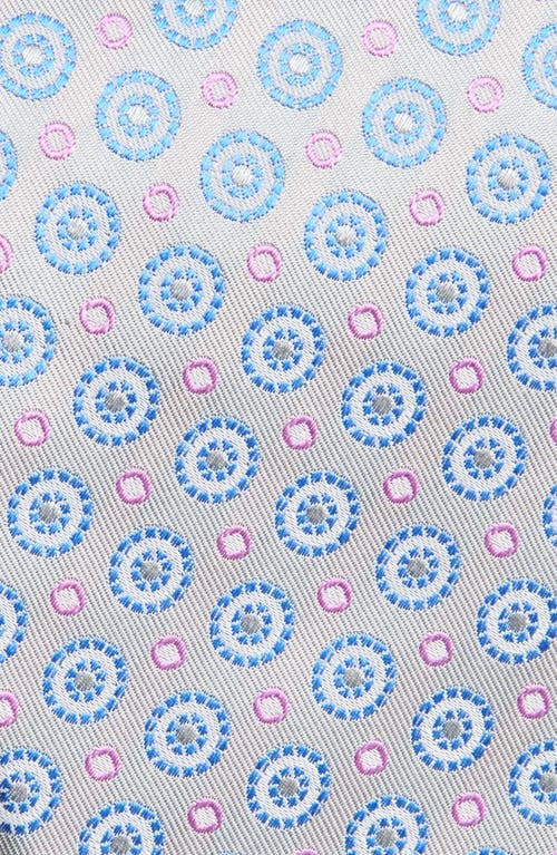 David Donahue Neat Silk Tie In Pearl