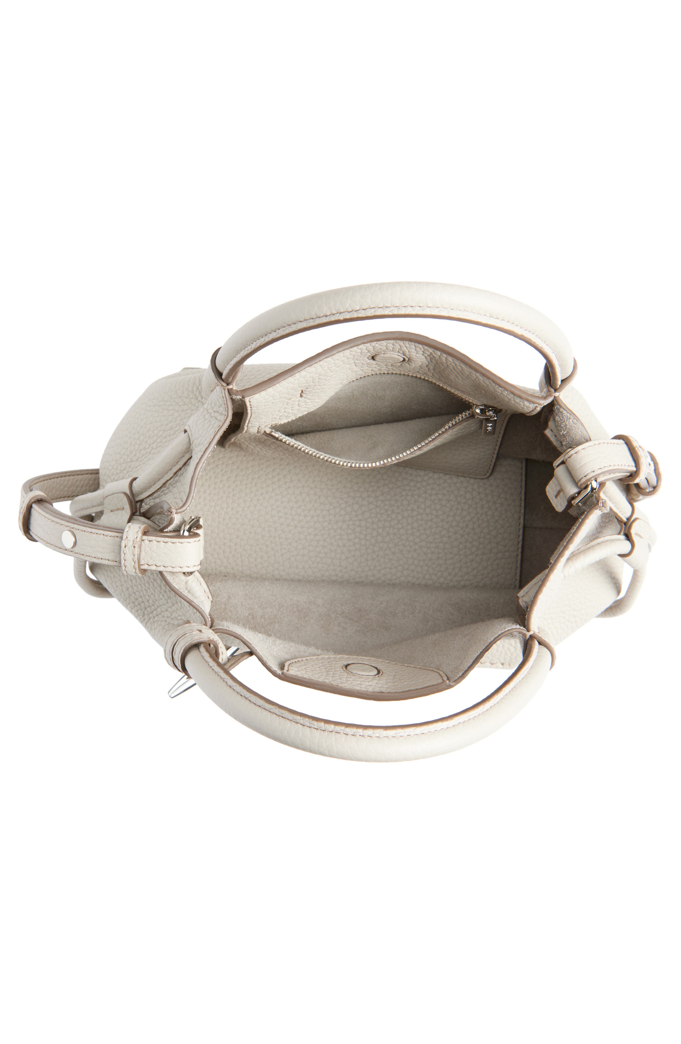 Tod's Small Buz Leather Bucket Bag, Alternate, color, Mastice