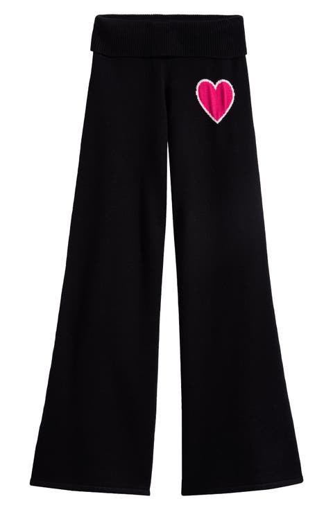 Kids' Fold Over Heart Wide Leg Pants