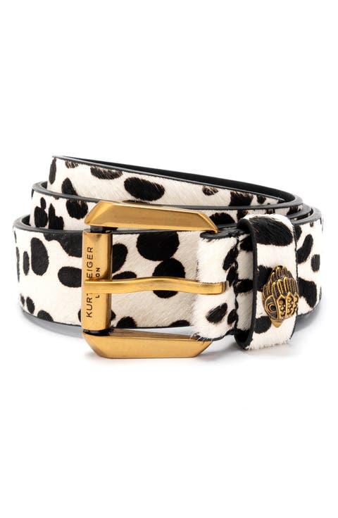 Polka Dot Genuine Calf Hair Belt