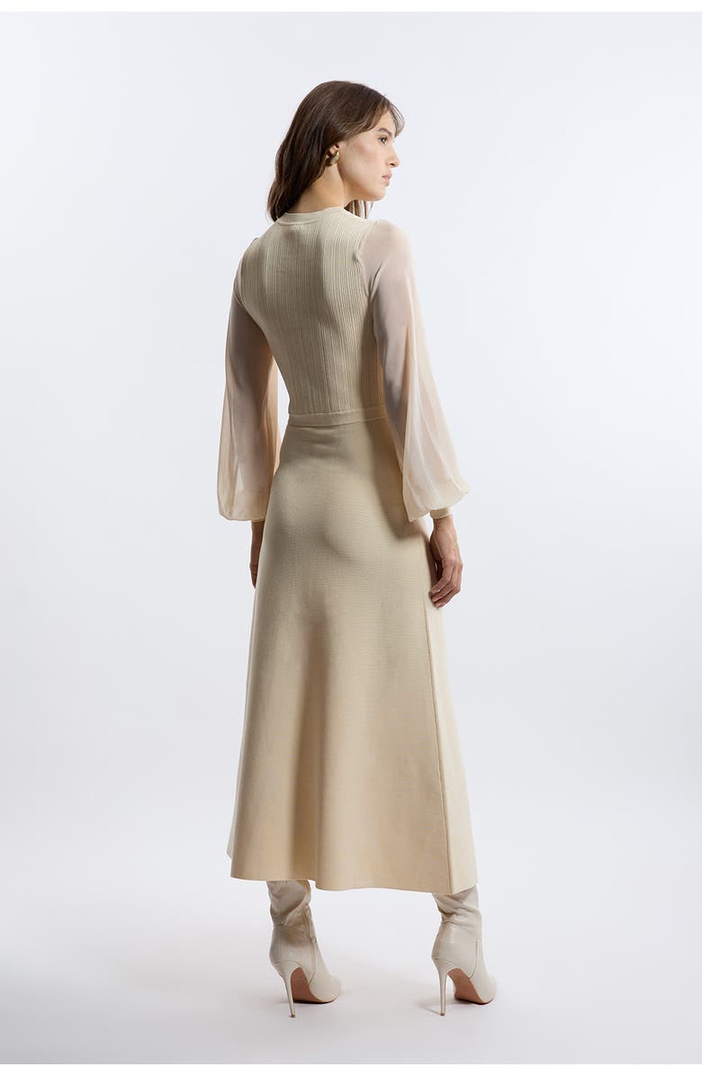 Karen Millen Viscose Maxi Knit Dress, Alternate, color, Cream
