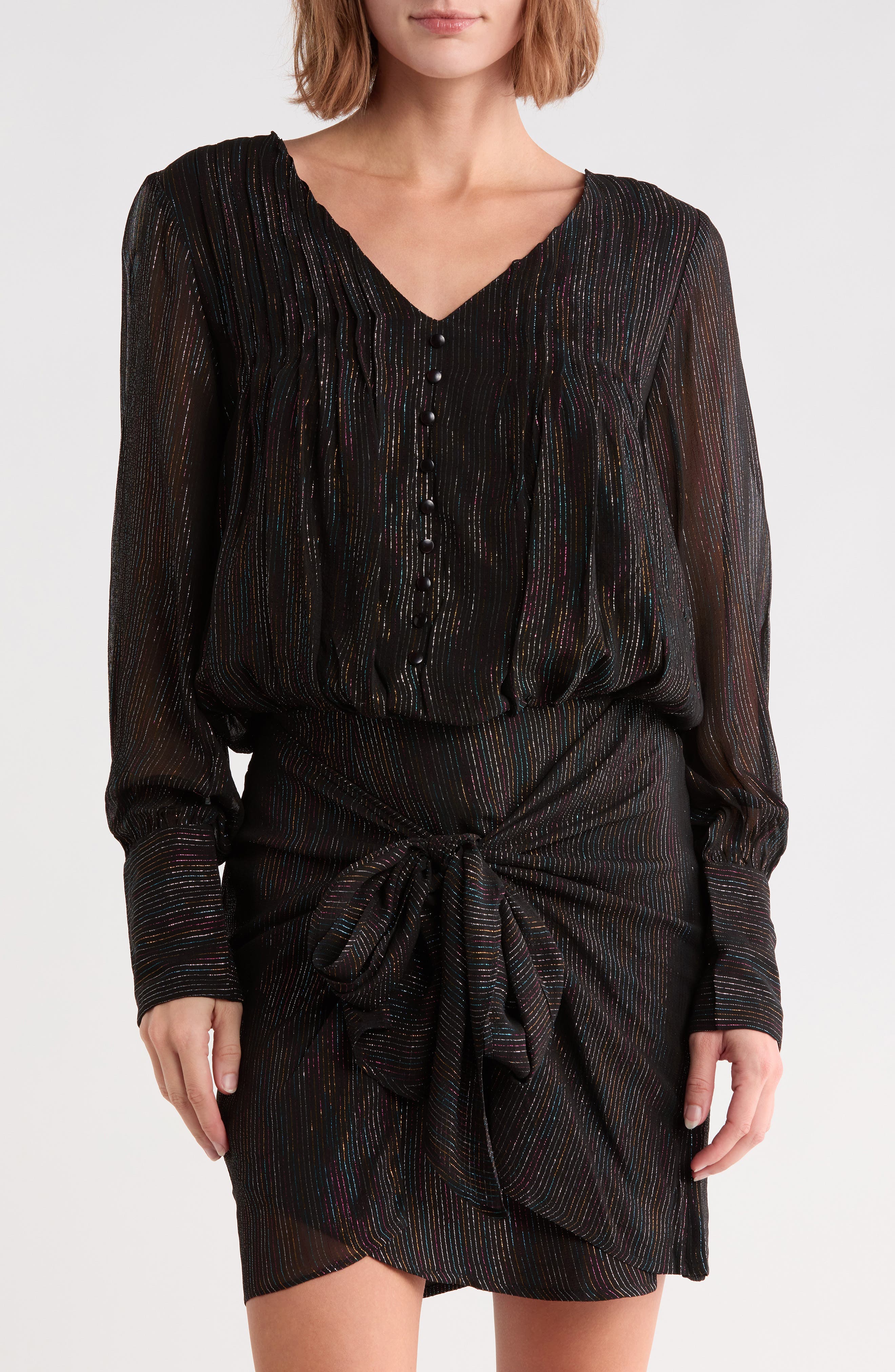 Judy Rainbow Metallic V-Neck Blouse