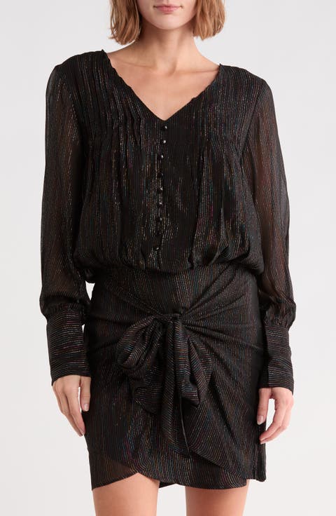 Judy Rainbow Metallic V-Neck Blouse