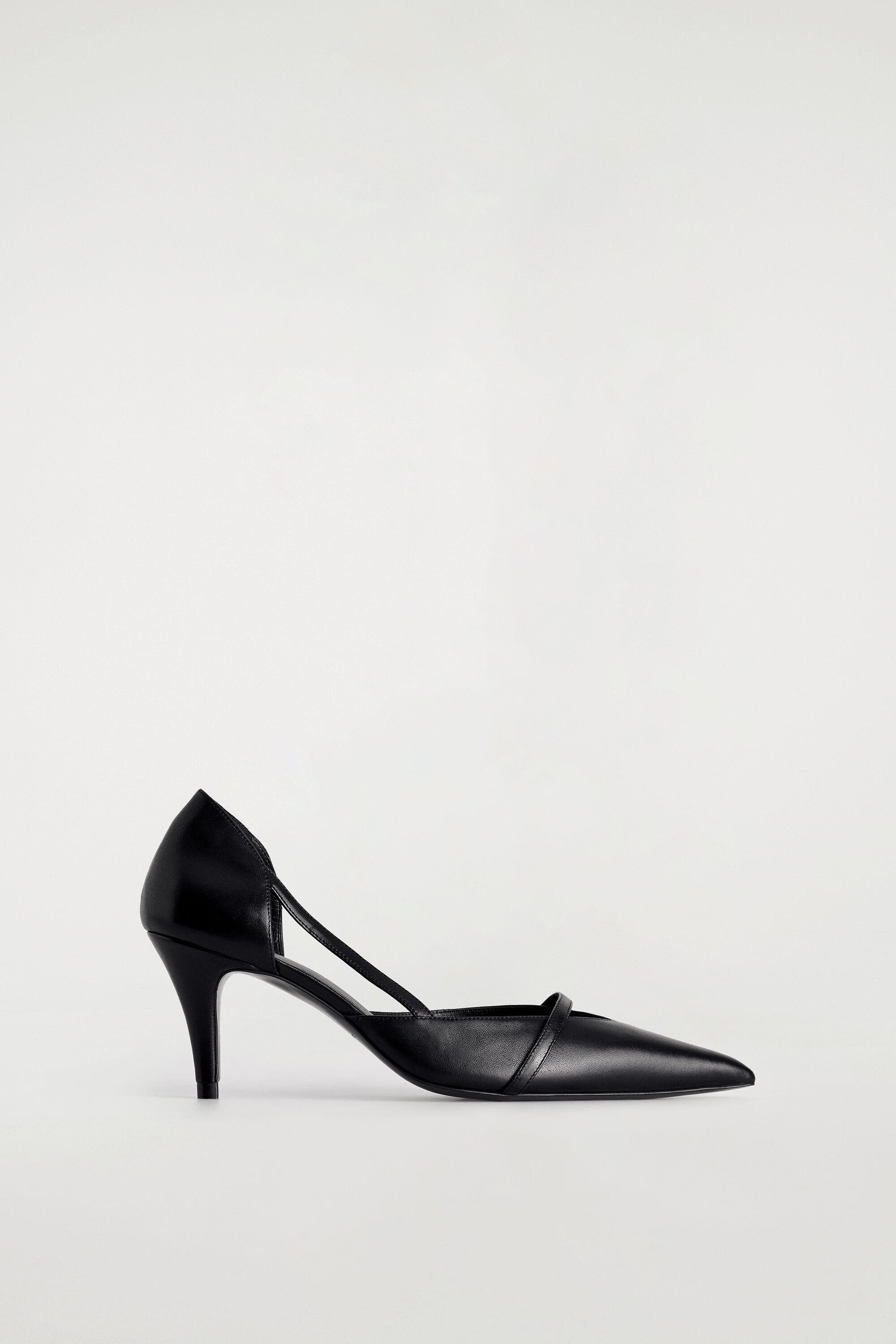 COS Strap-detail Leather Pumps, Main, color, Black