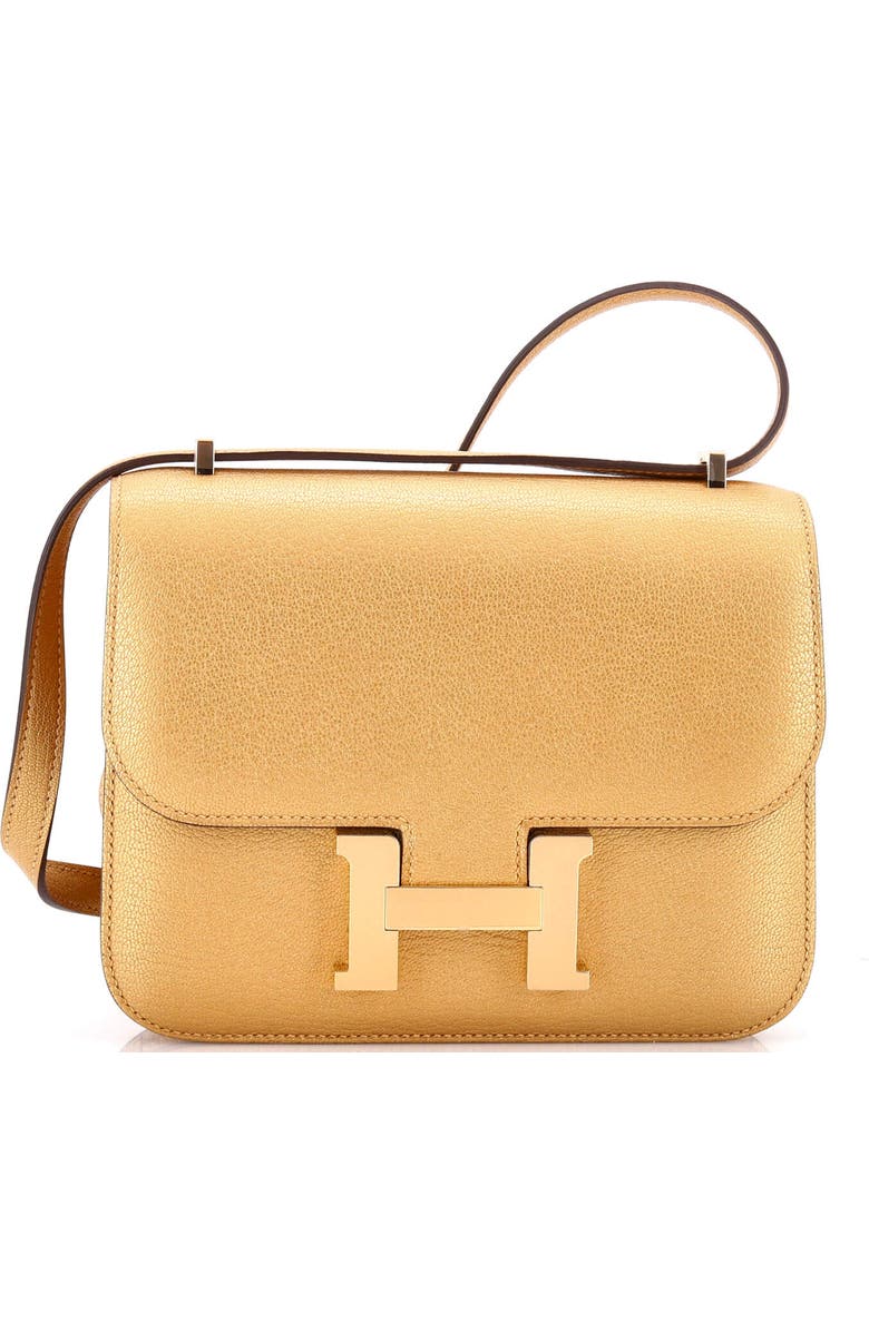 Pre-Owned Hermes Constance NM Bag Metallic Chevre Chamkilight 18, Main, color, Dore
