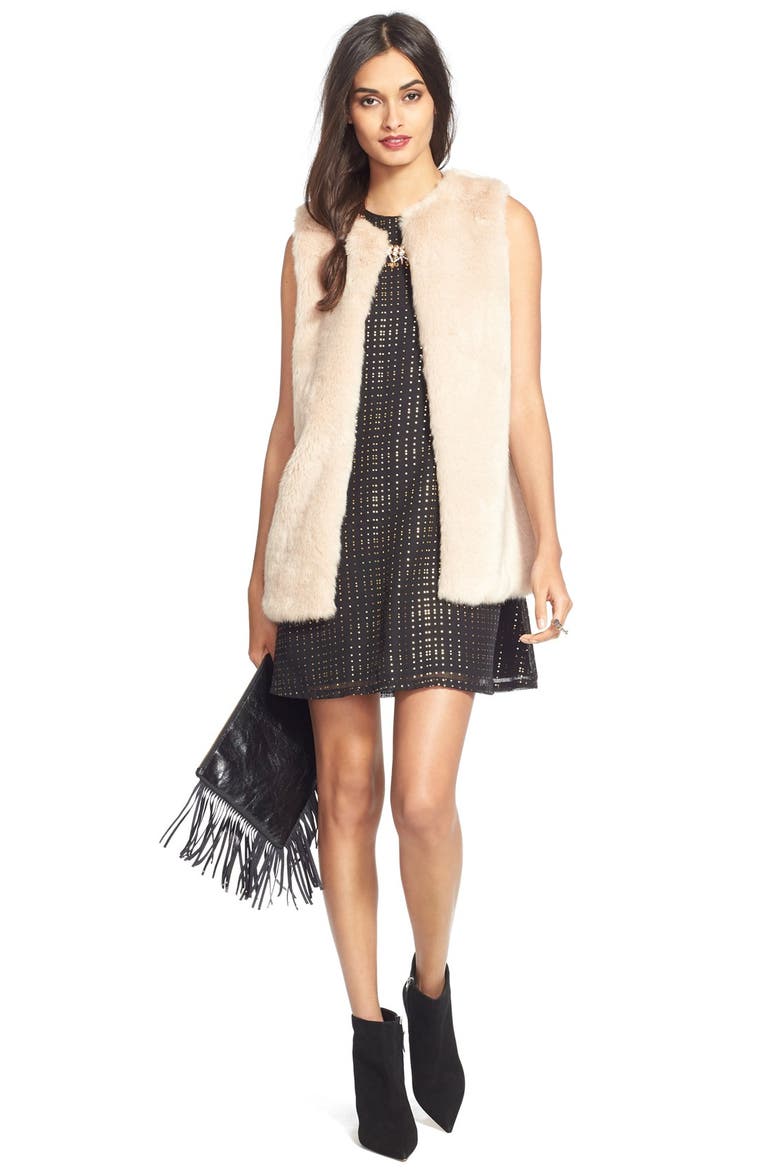 Faux Fur Vest, Alternate, color, CAMEL