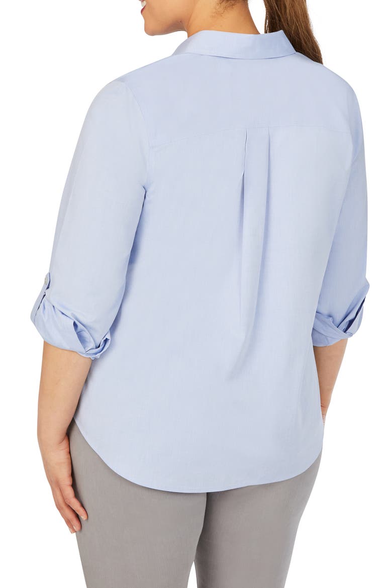 Charlie Roll Tab Non-Iron Cotton Button-Up Shirt, Alternate, color, BLUE WAVEE2
