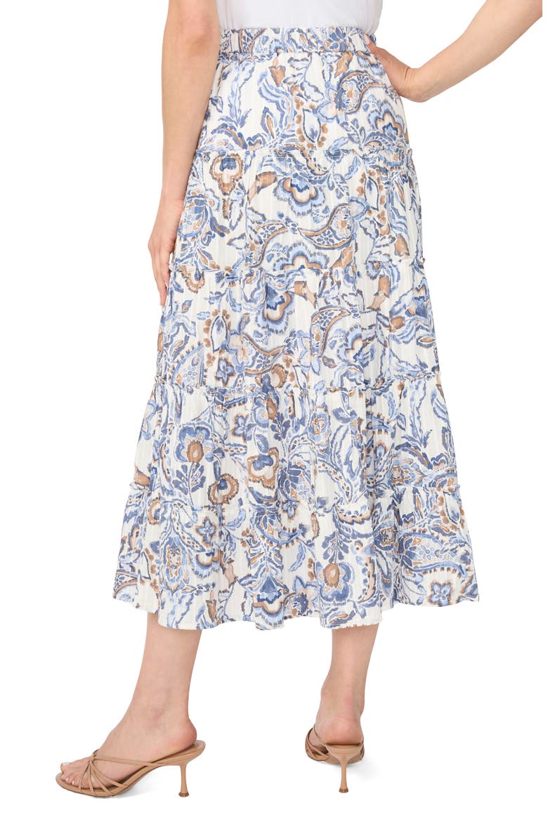 Print Tiered Midi Skirt, Alternate, color, WILD WIND