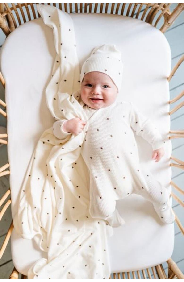 Ely's & Co. Baby Ribbed Cotton Receiving Blanket, Alternate, color, Acorn