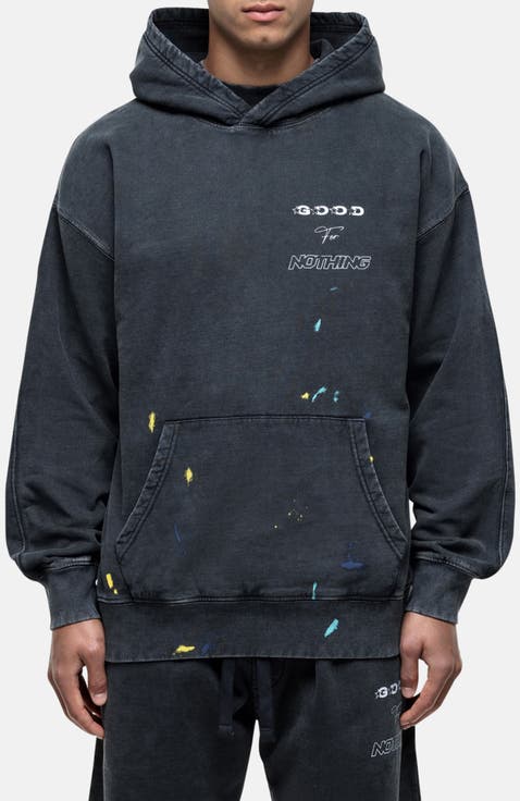 Nevada Black Paint Relaxed Hoodie
