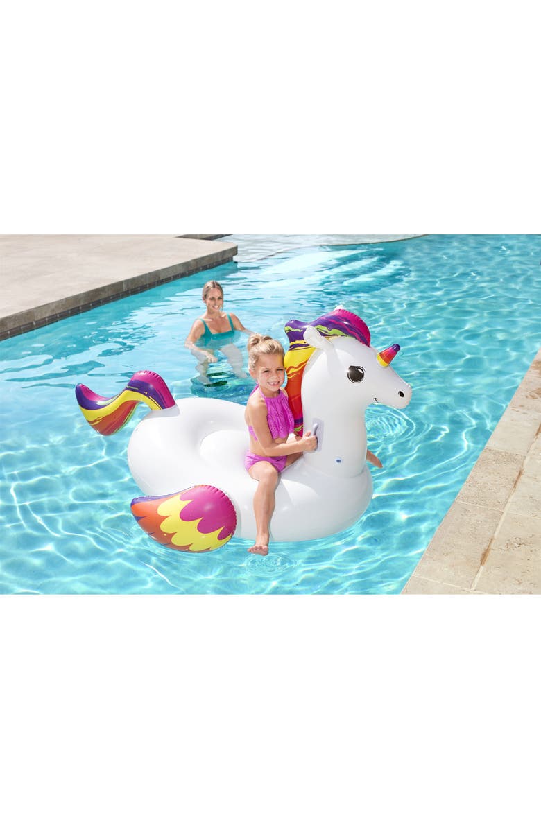 H2OGO! 100% Fantasy Unicorn Kids Rideon Pool Float, Alternate, color, Multicolored