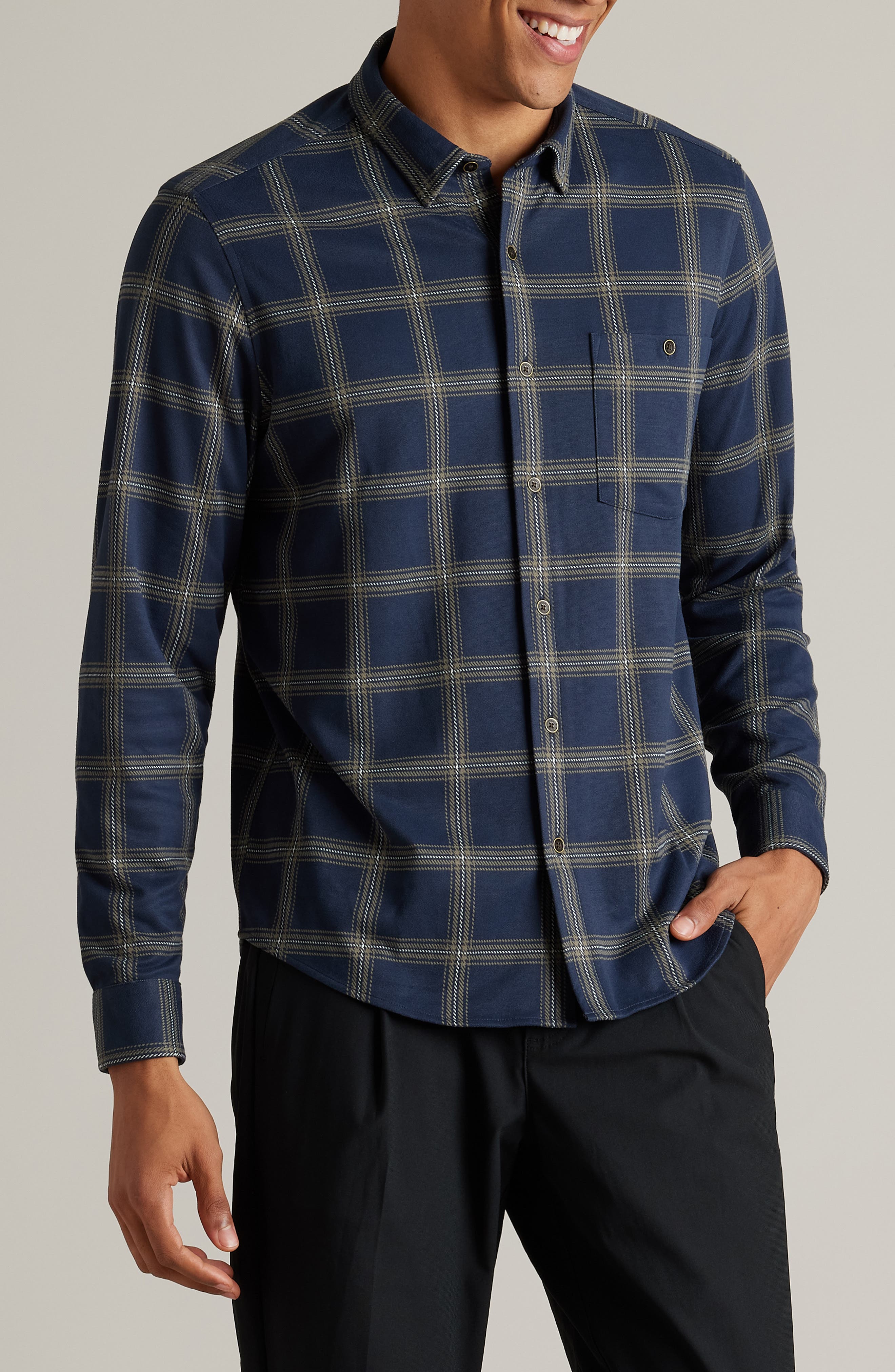 Rhone Hardy Check Flannel Button-Up Shirt