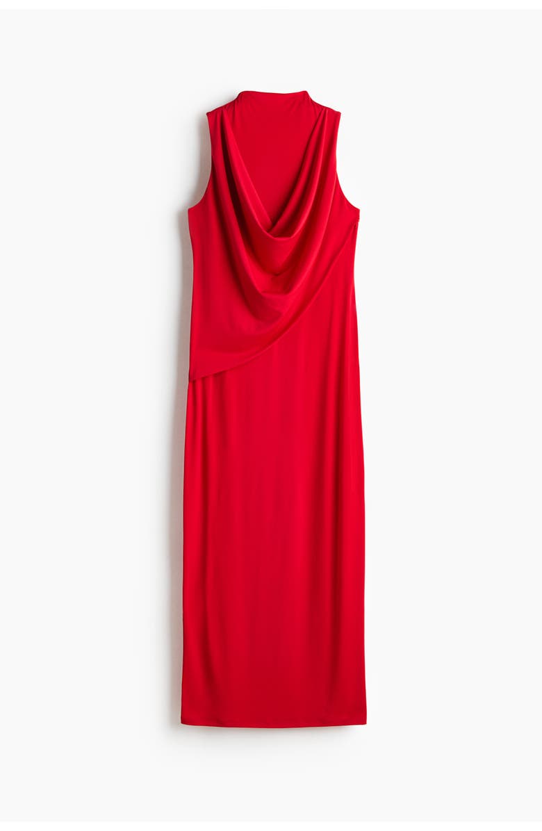 H&M Draped Maxi Dress, Main, color, Red