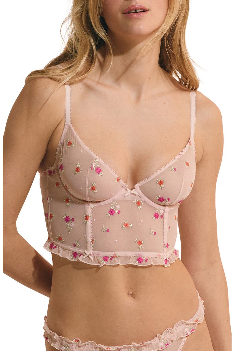 Freesia Underwire Bustier Bra, Main, color, IMP FOND ROSE
