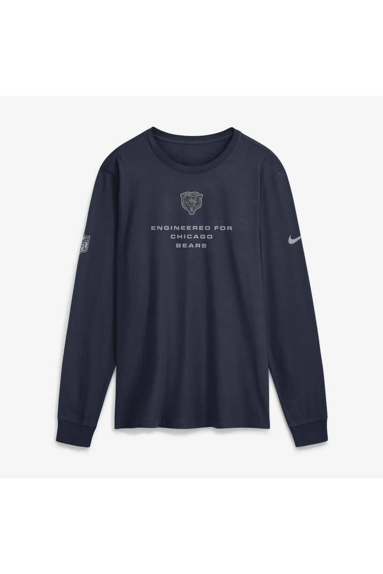 Men's Nike Navy Chicago Bears Sideline Bold Arch Star Dri-FIT Long Sleeve T-Shirt, Main, color, Navy