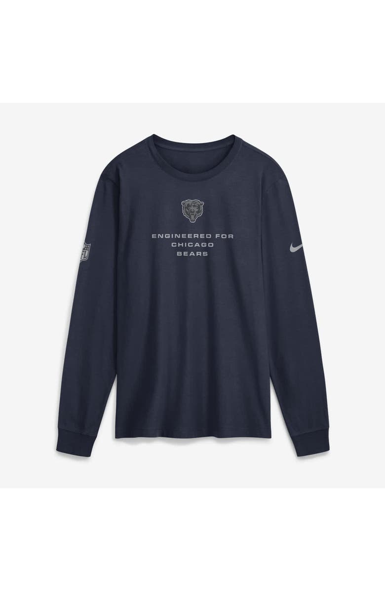 Nike Men's Nike Navy Chicago Bears Sideline Bold Arch Star Dri-FIT Long Sleeve T-Shirt, Main, color, Navy