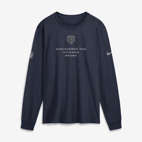 Men's Nike Navy Chicago Bears Sideline Bold Arch Star Dri-FIT Long Sleeve T-Shirt