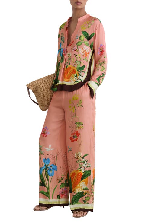 Milos Floral Scarf Print Top