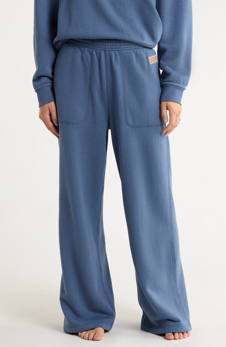 Lunya Silksweats Cotton & Silk Blend Pajama Sweatpants, Main, color, Tideworn Blue