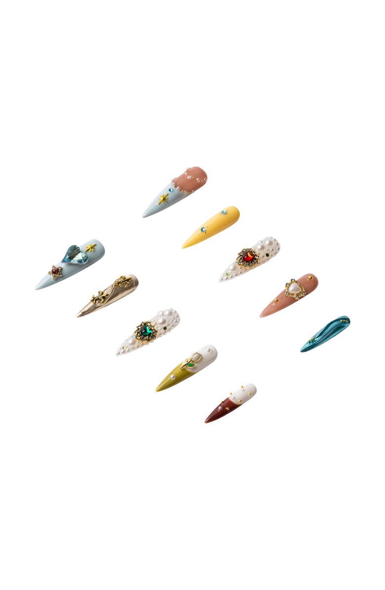 3H Nails Majestic Fantasy Luxury Handmade Press On Nails, Alternate, color, Multicolor