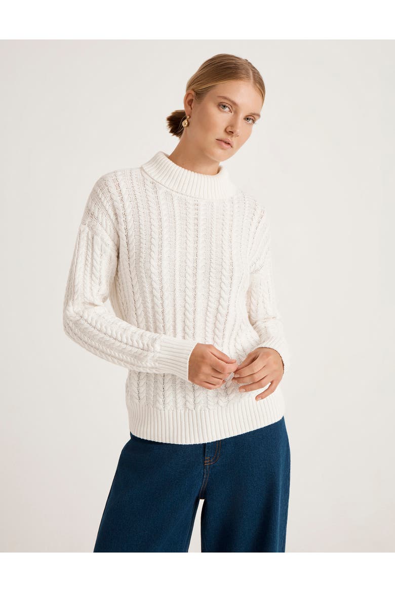 Vivana Turtle Neck Knitted Sweater, Main, color, Ivory