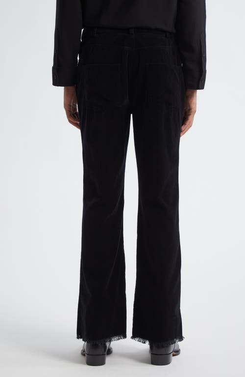 Midnight Rodeo Frayed Hem Velour Bootcut Pants