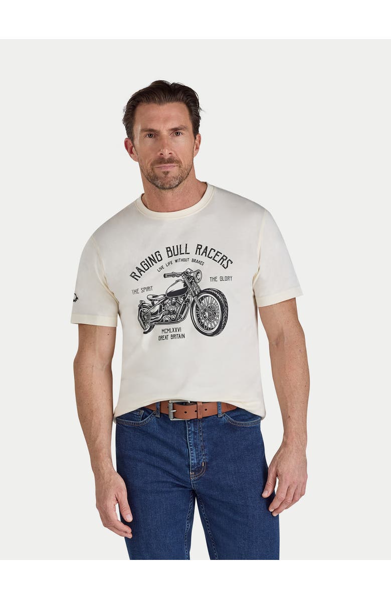 Raging Bull RB Racers Printed T-Shirt, Main, color, Cream