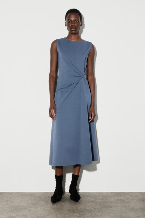 Twist-detail Jersey Midi Dress