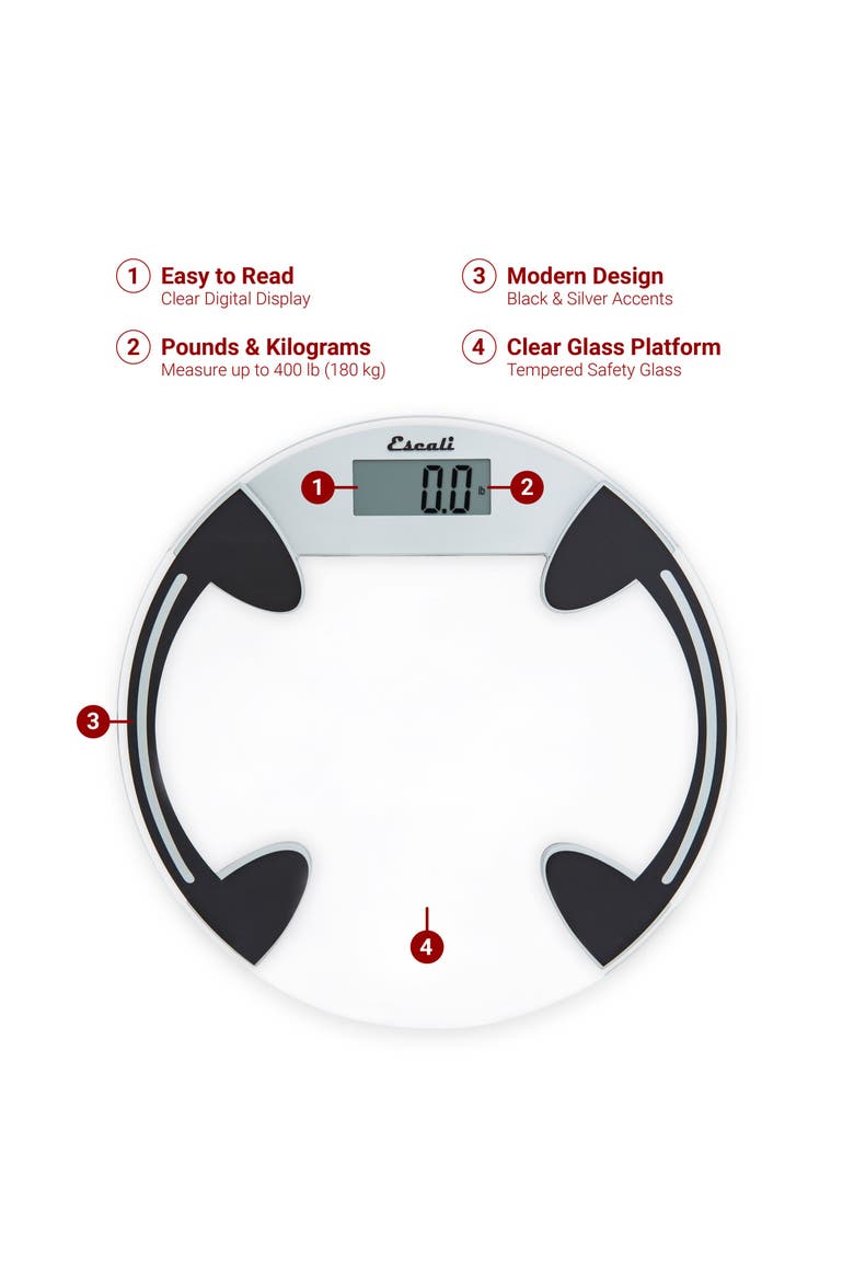 Glass Platform Bathroom Scale, Alternate, color, Clear/Black