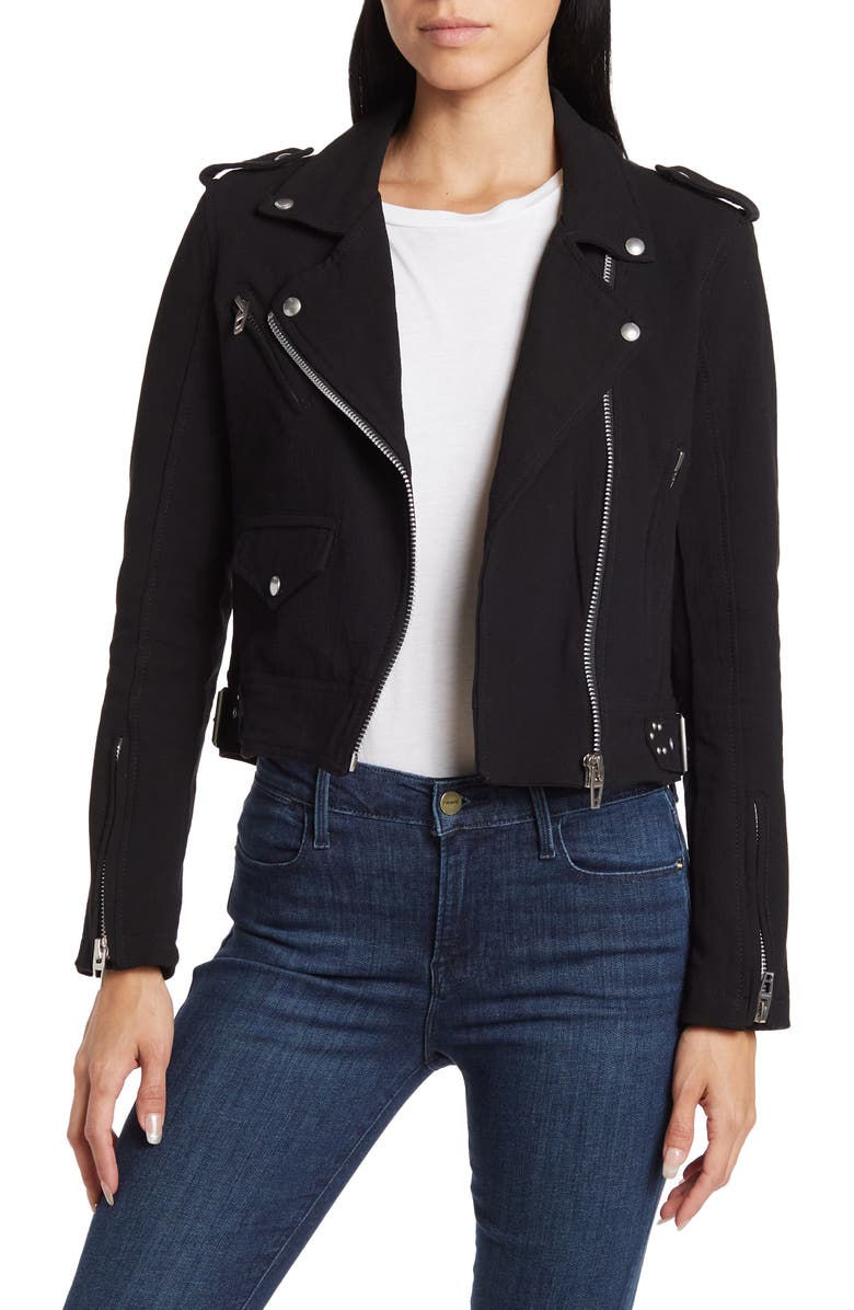 BLANKNYC Crepe Moto Jacket, Main, color, 