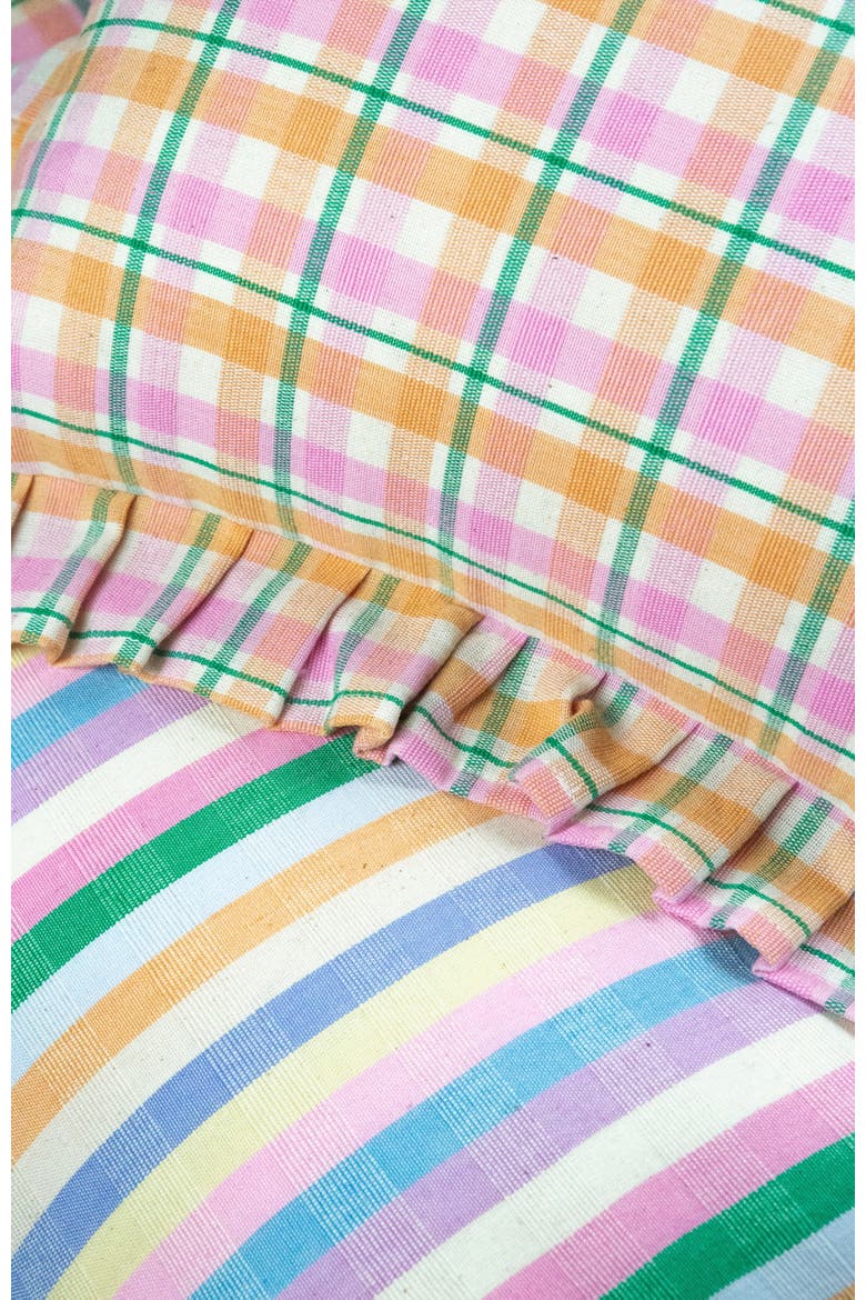 Handwoven Classic Striped Rectangle Cotton Throw Pillow, Alternate, color, Multi