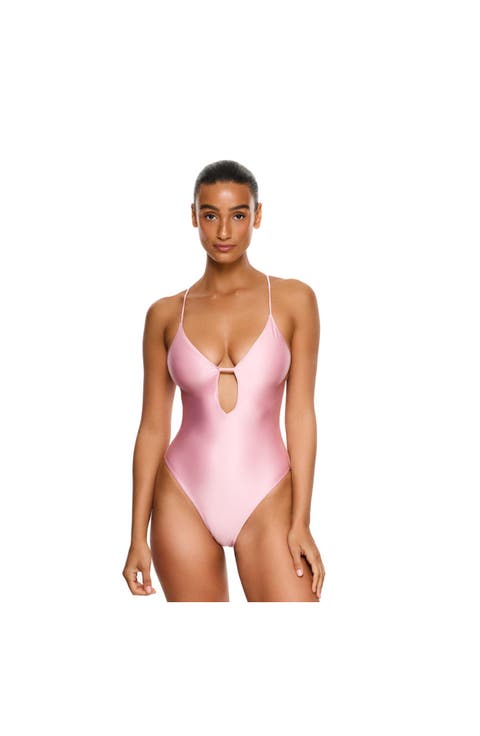 Satin Royale Front Cut Out One Piece Swimsuit