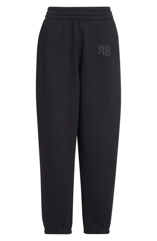 Alexander Wang Women Sweatpants With Raised Glitter Logo Detailing In Black