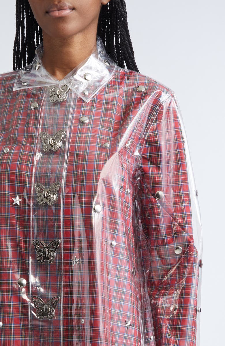 Chopova Lowena Squelchy Embellished Transparent Coat, Alternate, color, Clear