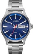 Nixon Sentry Solar Leather Strap Watch, 40mm