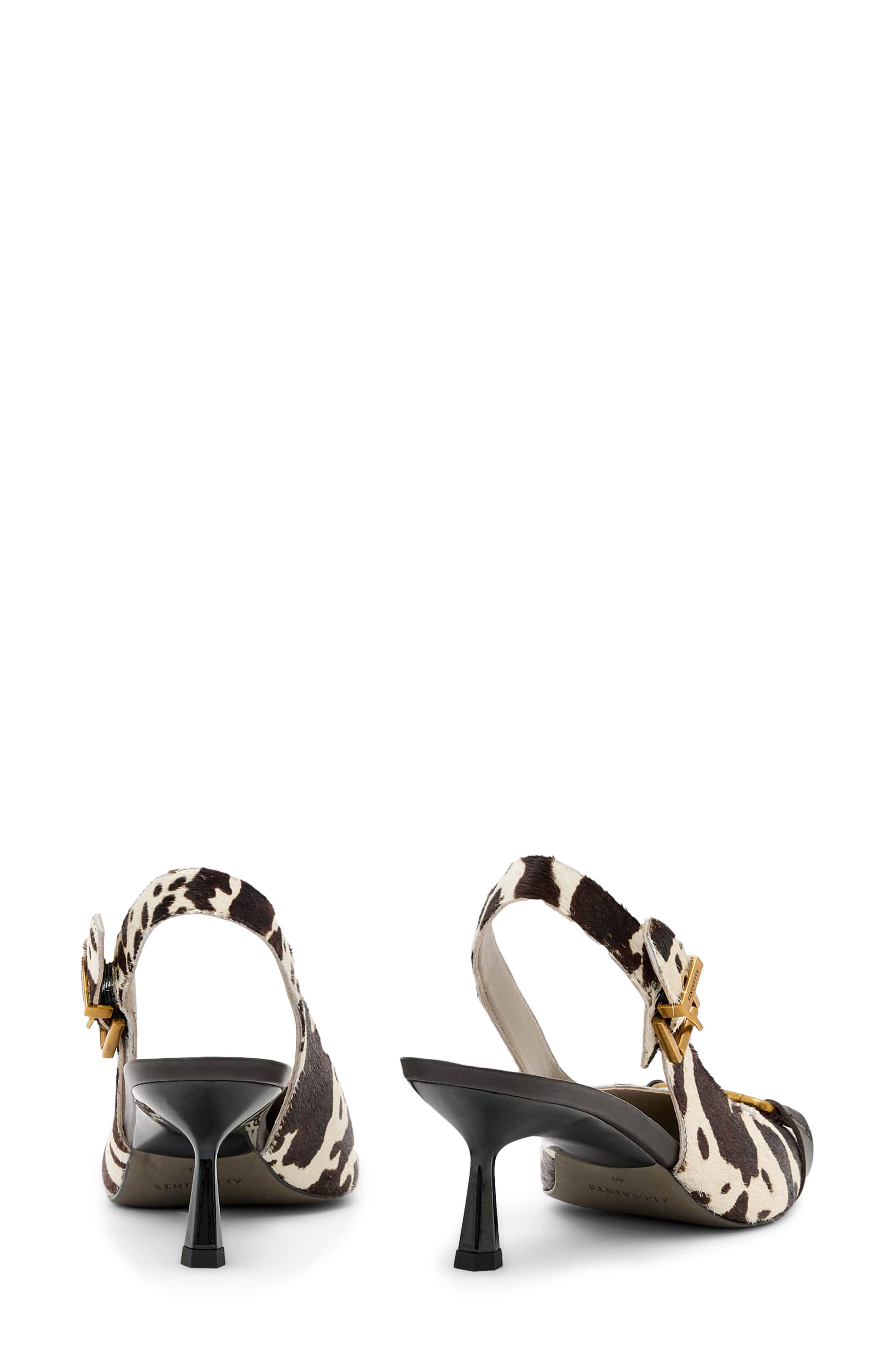 Hera Pointed Toe Slingback Pump, Alternate, color, COW PRINT
