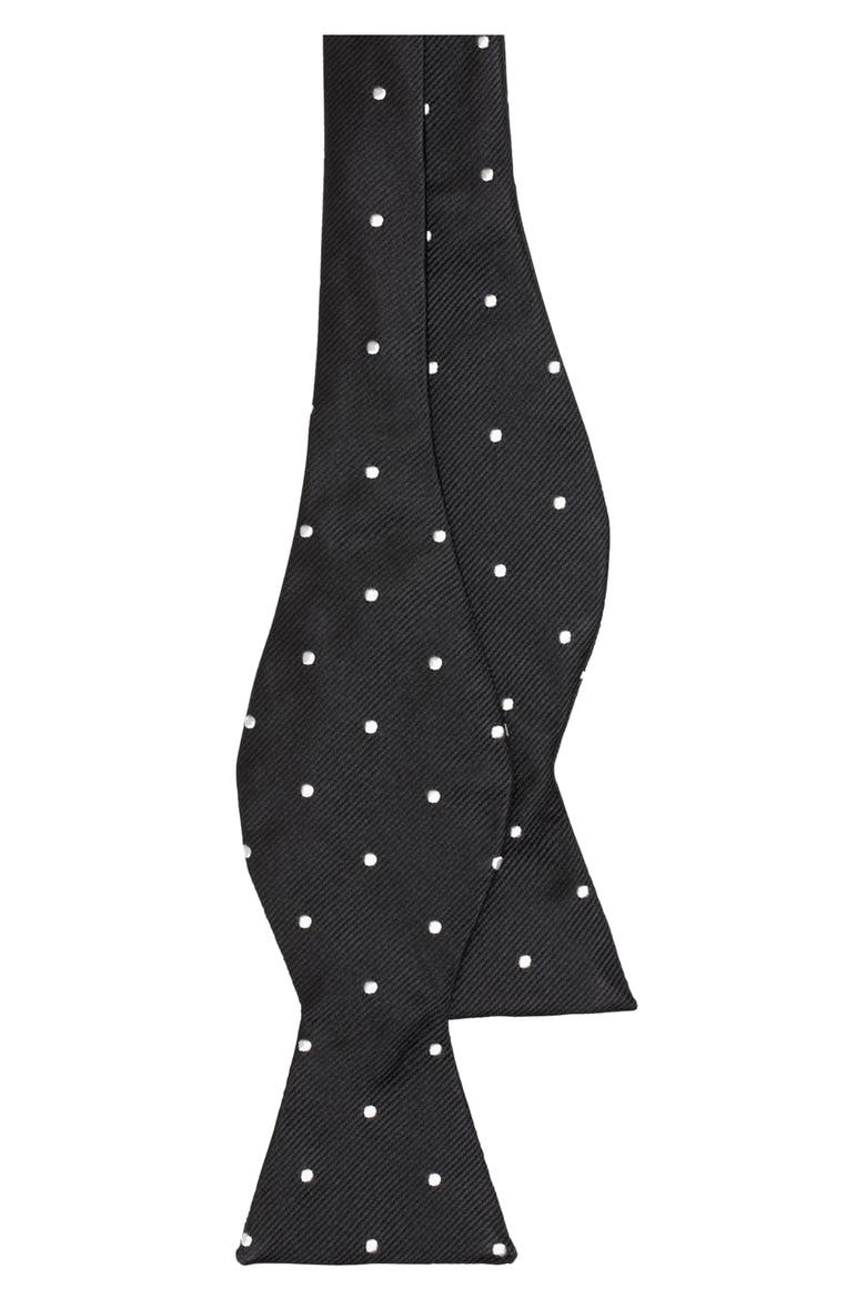 Dot Silk Bow Tie, Alternate, color, BLACK