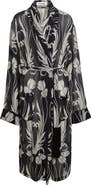 MONSE Print Silk Georgette Wrap Coat