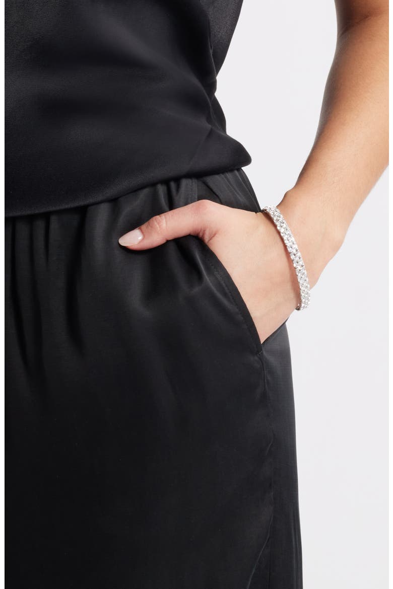 Cubic Zirconia Baguette Stretch Bracelet, Alternate, color, CLEAR- SILVER