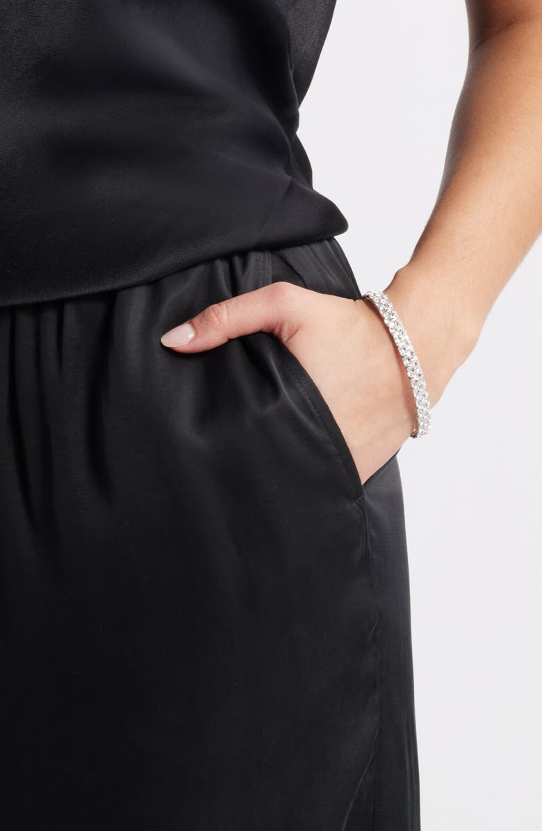 Nordstrom Cubic Zirconia Baguette Stretch Bracelet, Alternate, color,