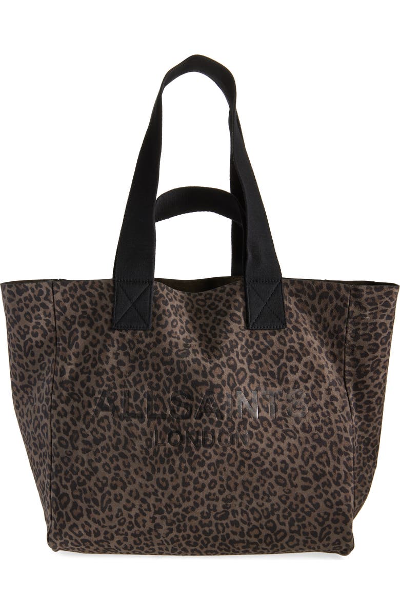 AllSaints Izzy Leather Tote, Main, color, Leppo Brown