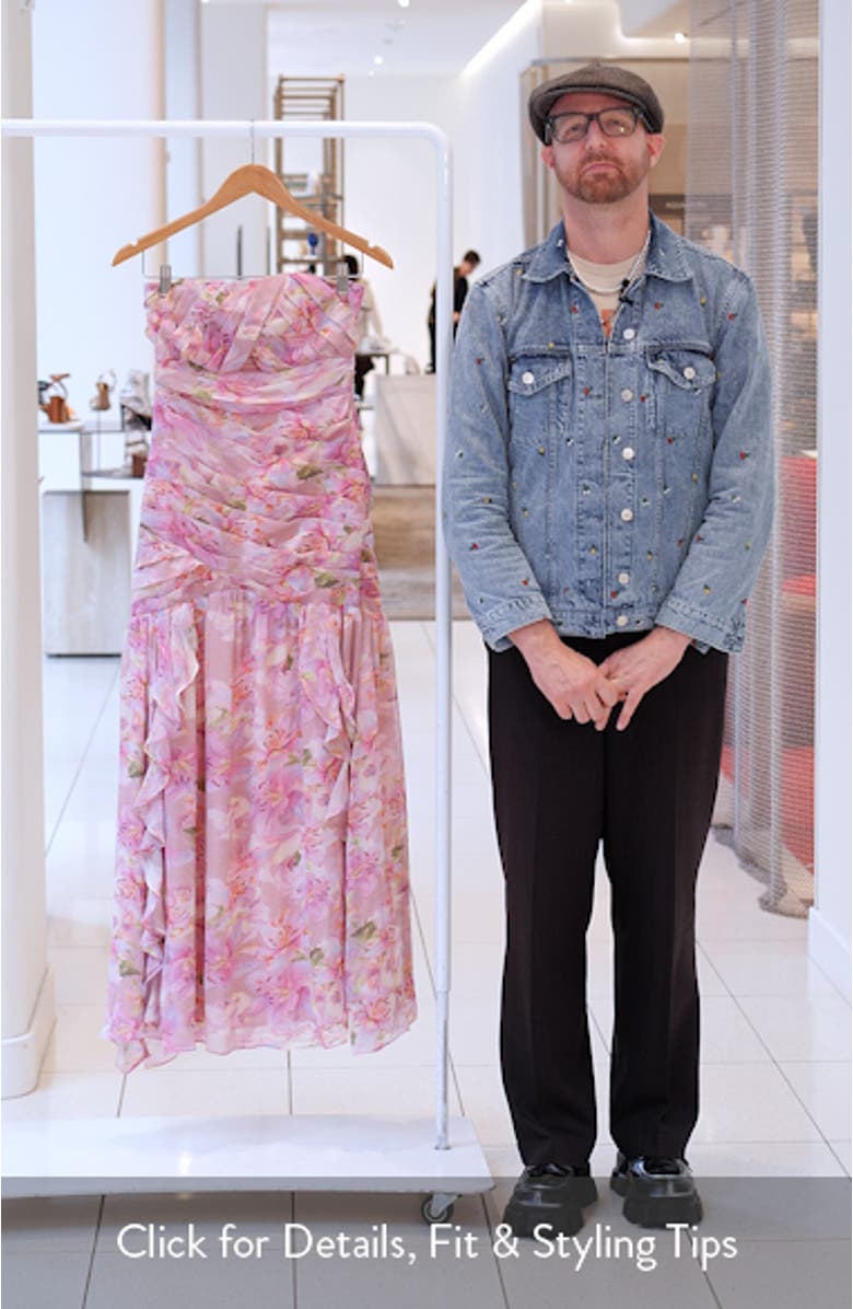 Estefany Floral Strapless Maxi Dress, sales video thumbnail