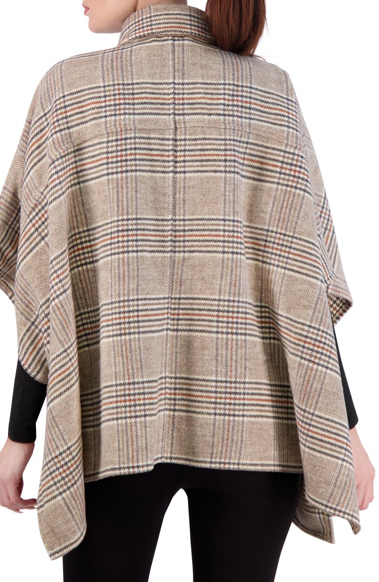 Ookie & Lala Faux Wool Plaid Cape, Alternate, color, Camel Plaid